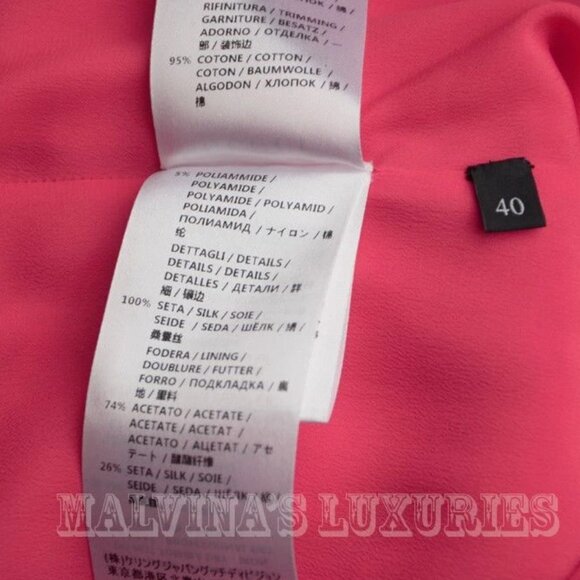 GUCCI SHIRT DRESS RUFFLE DETAIL RED CORAL COTTON CLUNY LACE sz IT 40 US 4 - Picture 12 of 12